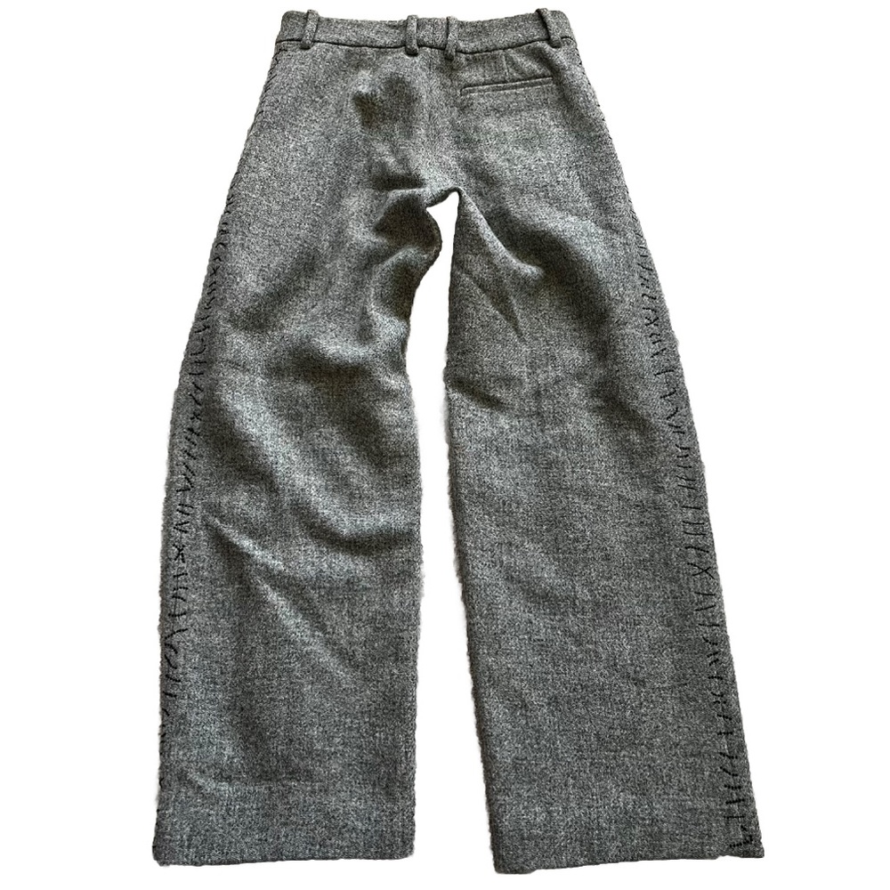LIBERTINE NWT Greyscale Embellished Pleated Pants Size Large Wool Artsy - Picture 4 of 11